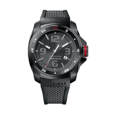 BLACK SILICON STRAP MEN'S WATCH $105.00