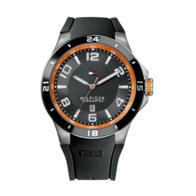 MEN'S BLACK SILICON STRAP WATCH $115.00