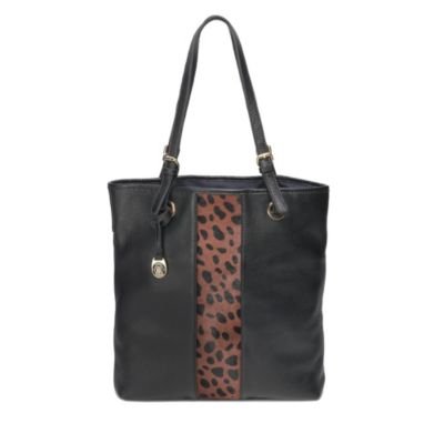 PEBBLE LEATHER AND LEOPARD TOTE $149.99