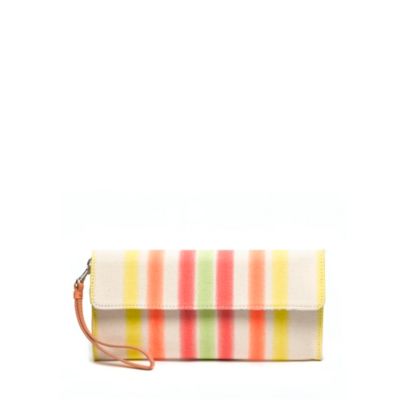 CANVAS STRIPE CLUTCH $68.00