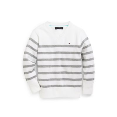 STRIPE V-NECK SWEATER $29.99