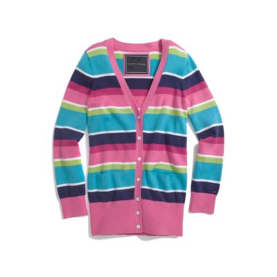 STRIPE FULL ZIP SWEATER $29.99