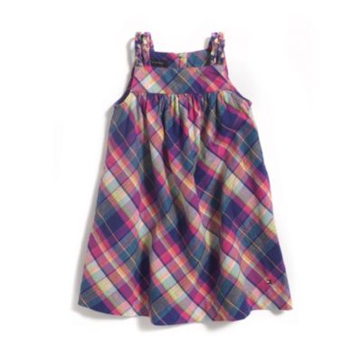 MULTI PLAID WOVEN DRESS $39.00