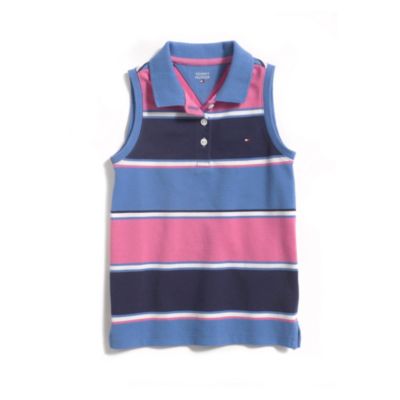 SLEEVELESS STRIPE POLO $20.00
