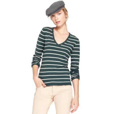 STRIPE V NECK SWEATER $69.99
