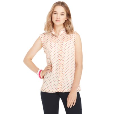 DOT RUFFLE PLACKET SHIRT $54.99