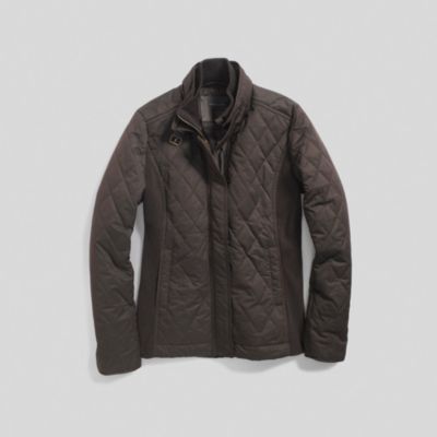 QUILTED JACKET WITH RIBBED SIDES $109.99