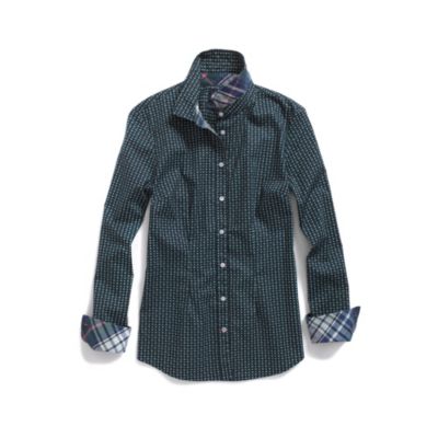 DOT PRINT STRETCH POPLIN SHIRT $54.99