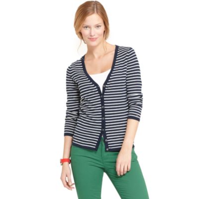STRIPE V NECK SWEATER $69.99