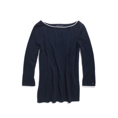 TIPPED BOAT NECK SWEATER $59.99