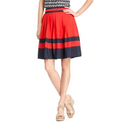 PLEATED COLORBLOCK SKIRT $49.99