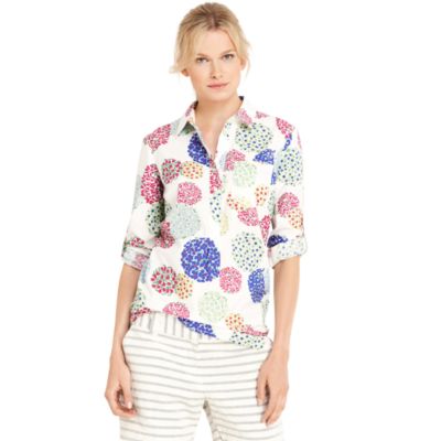 FLORAL ROLL TAB TUNIC $69.50