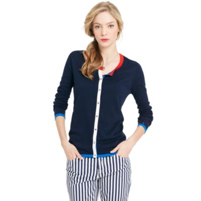 TIPPED CREW NECK CARDIGAN $59.99
