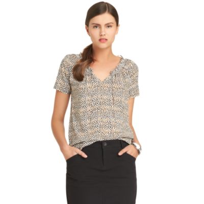 SHORT SLEEVE DOT PRINT BLOUSE $69.99