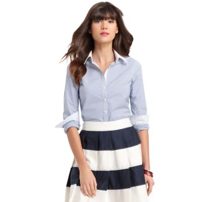 SKINNY STRIPE SHIRT WITH WHITE CUFFS $49.99