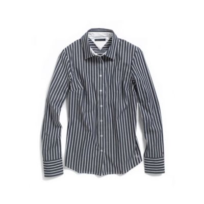 LONG SLEEV STRIPE STRECTH SHIRT $58.00