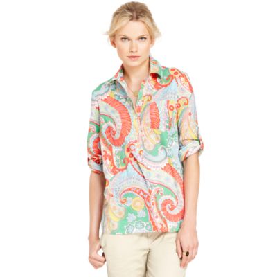 PAISLEY POPLIN SHIRT $58.00