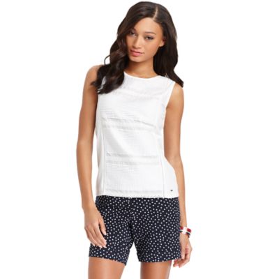 PEARL PLEAT KNIT TANK $38.00