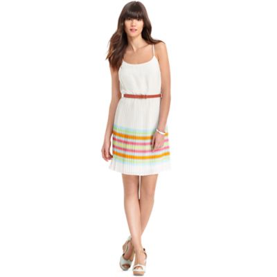 PRINTED PLEATED DRESS $158.00