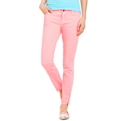 SKINNY ANKLE ZIP DENIM $88.00