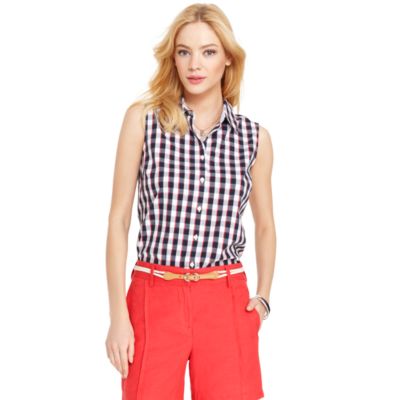 GINGHAM STRECTH SHIRT $54.00