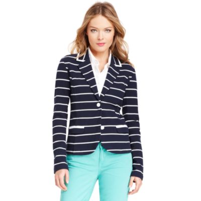 KNIT STRIPE BLAZER $118.00