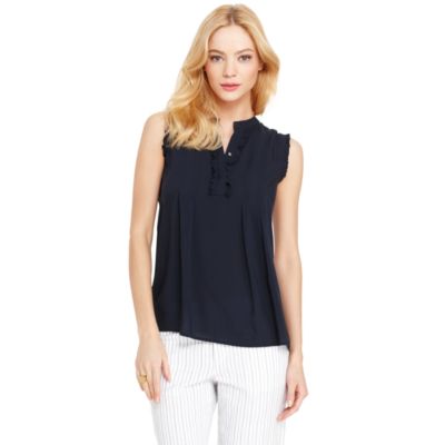 PLEATED RUFFLE SHIRT $54.00