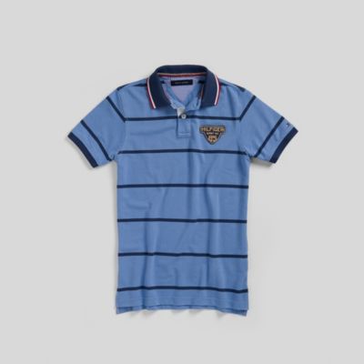 CONTRAST COLLAR STRIPE POLO $19.97