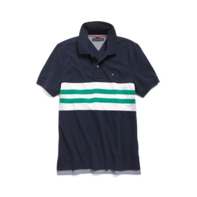 STRIPED PIECED POLO $49.99