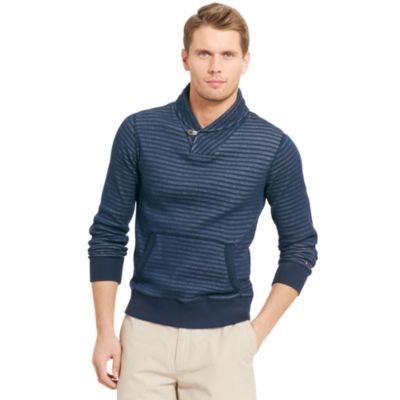 STRIPE SHAWL COLLAR FLEECE $89.99