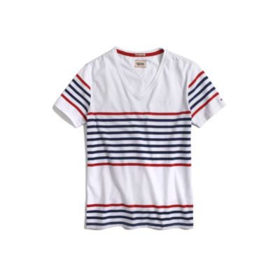 CHEST STRIPED VNECK TEE $32.00