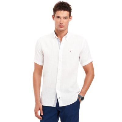 CUSTOM FIT LINEN SHIRT $68.00