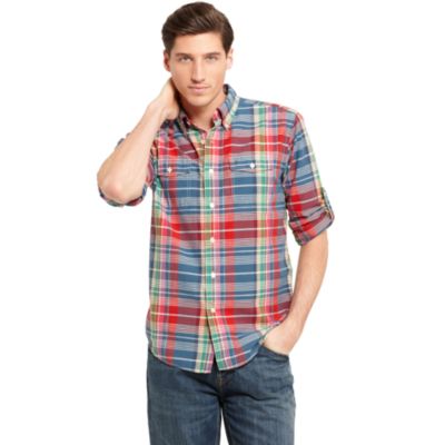 SLIM FIT MADRAS SHIRT $44.99