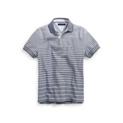 CUSTOM FIT OXFORD STRIPE POLO $42.00