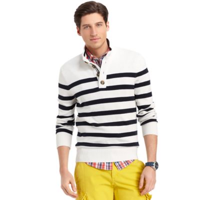 MOCK NECK STRIPED SWEATER $68.00