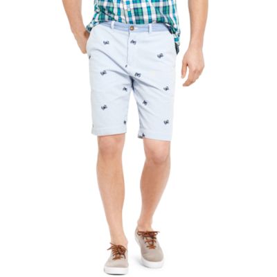 SEERSUCKER EMBROIDERED CRAB SHORT $48.00