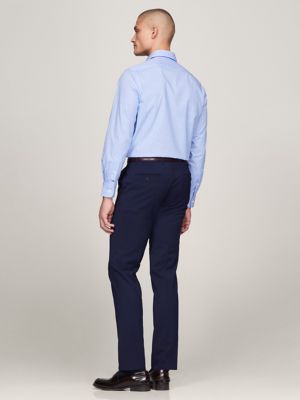 Slim Fit THFlex Plaid Dress Shirt, Classic Blue