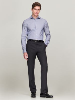 THFlex Check Slim Fit Dress Shirt, Peacoat