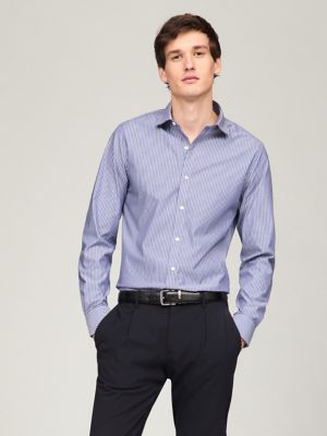 Slim Fit THFlex Stripe Dress Shirt, Blue