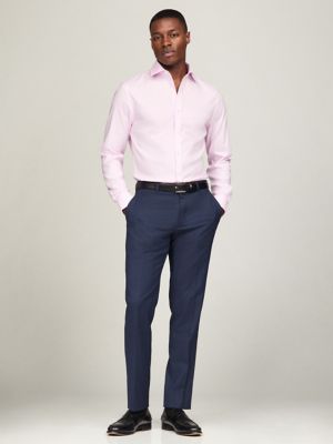 THFlex Solid Slim Fit Dress Shirt, Light Pink