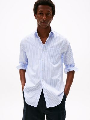 THFlex Regular Fit Stripe Dress Shirt, Classic Blue Stripe