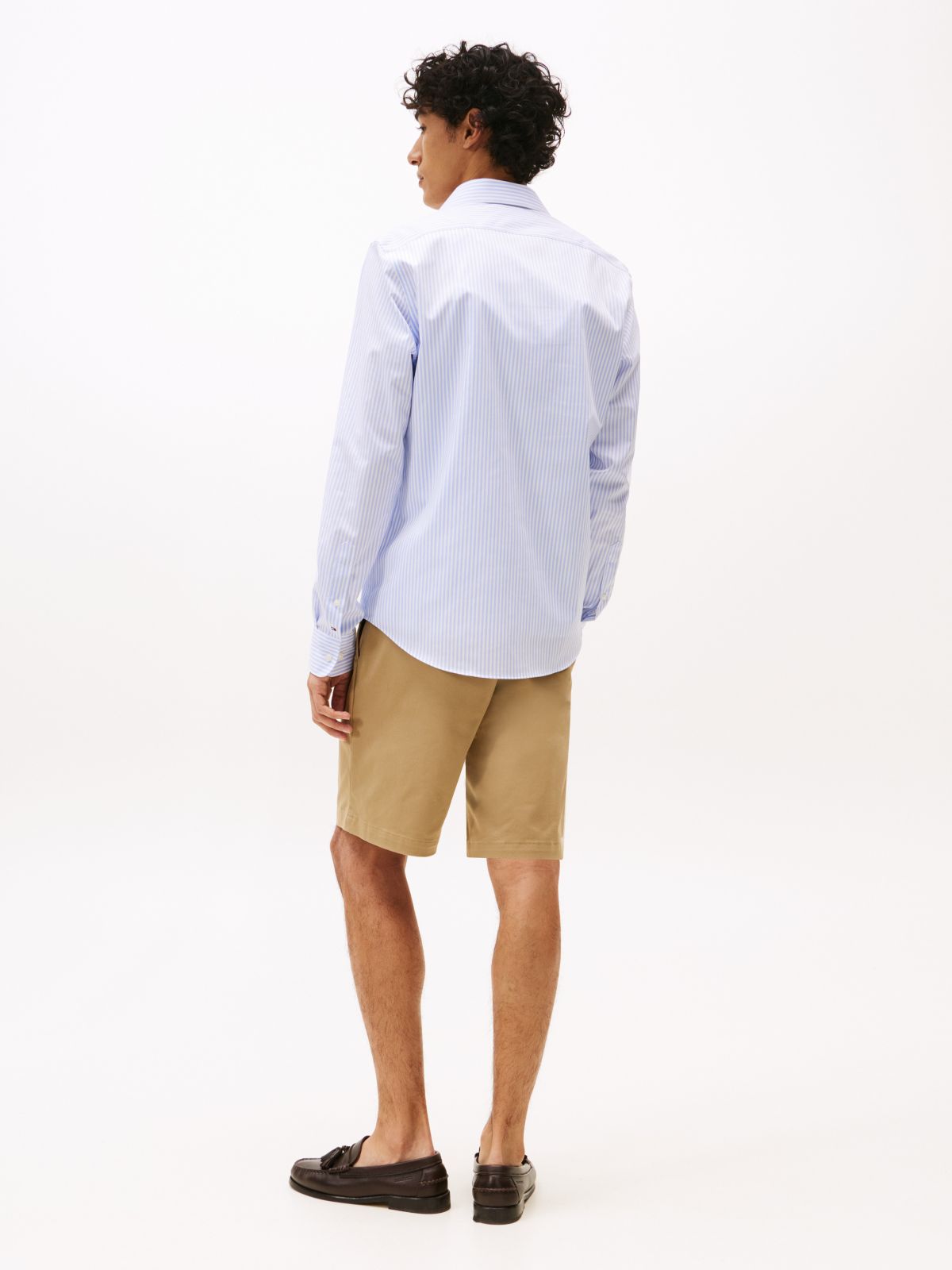 Slim Fit THFlex Striped Dress Shirt — Classic Blue Stripe