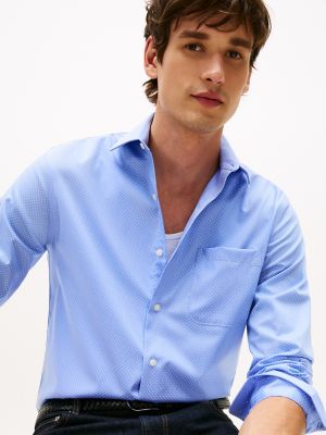 Regular Fit THFlex Microdot Dress Shirt, Blue
