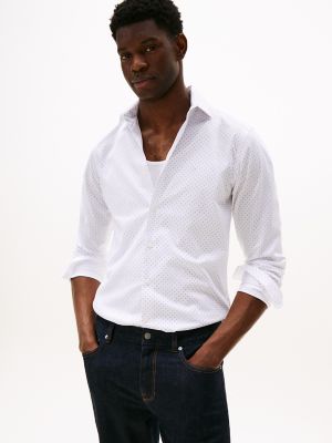 Slim Fit THFlex Microprint Dress Shirt, Pink Multi