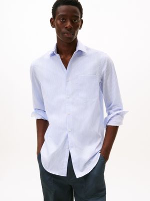 Regular Fit THFlex Striped Dress Shirt, Classic Blue