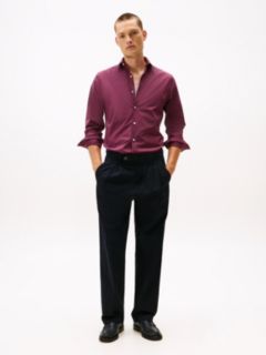 Slim Fit THFlex Check Dress Shirt — Burgundy Multi 3