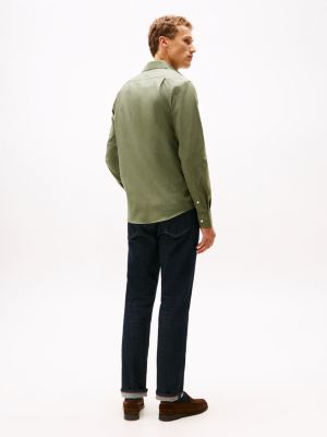slim fit dress slacks Vintage Tommy Hilfiger Green White Squared Shirt – Pine Vintage main image 0