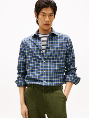 Slim Fit Plaid THFlex Dress Shirt, Green/Blue Multi