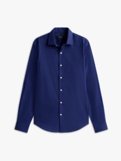 Slim Fit THFlex Mini Check Dress Shirt — Navy 5