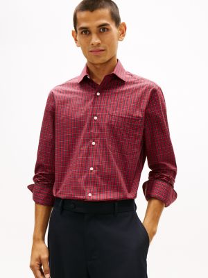 Regular Fit Plaid THFlex Dress Shirt, Red